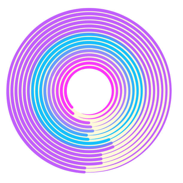 ilustrações de stock, clip art, desenhos animados e ícones de concentric spiral vector - spectrum concentric three dimensional shape light