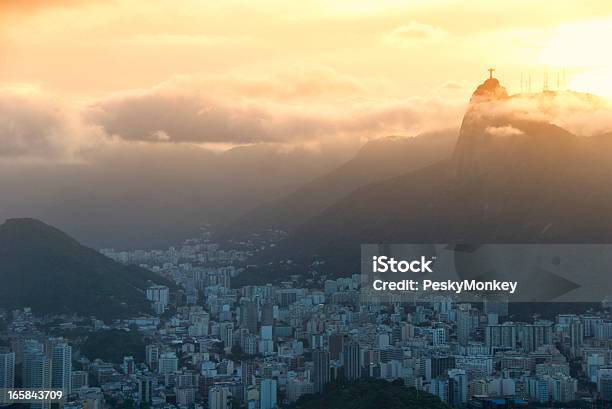 Rio De Janeiro Brazil Golden Sunset Skyline Stock Photo - Download Image Now - Brazil, Brazilian Culture, Capital Cities