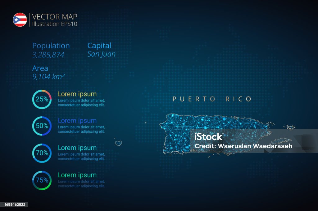 Puerto Rico Graphc Puerto Rico Map Infographics Vector Template With Abstract Geometric ...