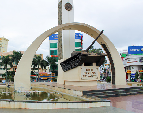 Victory monument in Buon Ma Thuot, Central Highlands of Vietnam, Dak Lak province