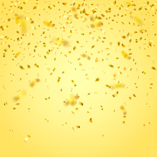 istock Falling gold confetti background. Can be used for celebration, Christmas, New Year, Carnival festivity, Valentine’s Day, advertisment event, National Holiday, etc. 1658505981