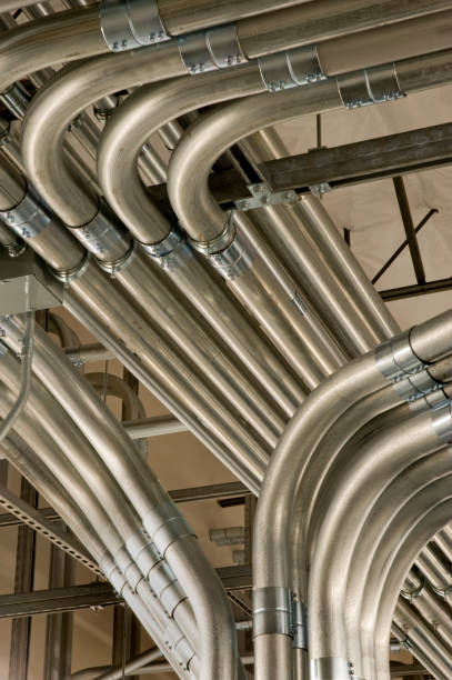 istock Close-up of an electrical conduit for a power supply 165852248