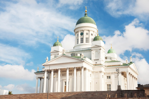 Helsinki Cathedral, a distinct landmark in central Helsinki, built 1830-1852.