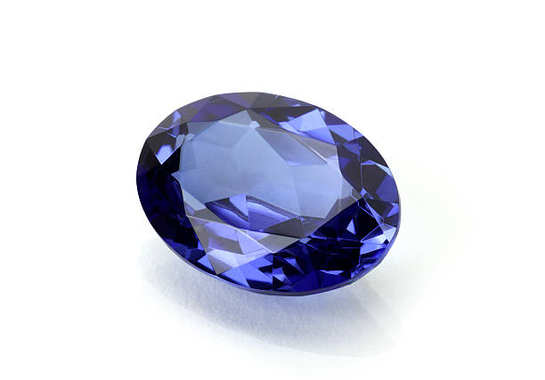 Sapphire or Tanzanite Oval Sapphire or Tanzanite on White. blue saphire stock pictures, royalty-free photos & images