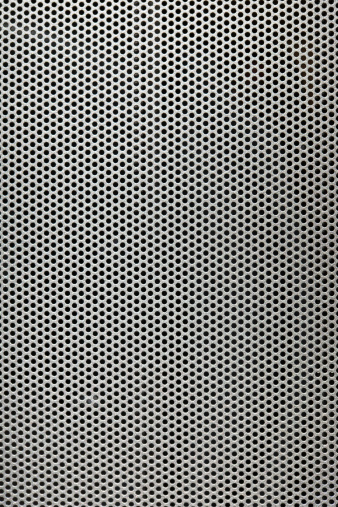 matt, silver, perforated metal texture with mesh
