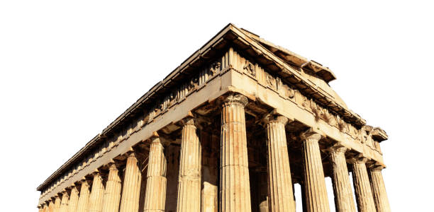 istock Athens, Greece. Hephaestus temple isolated on white transparent background, Front high angle view 1658537051