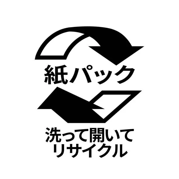 Vector illustration of Recycle. Japan Carton Recycle Symbol.