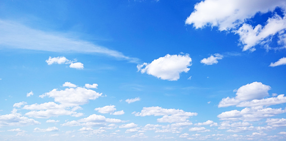 Blue sky with clouds, nature background