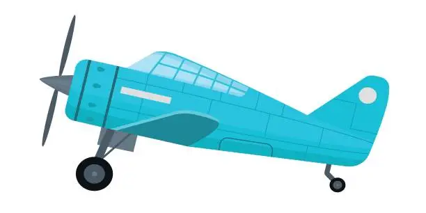 Vector illustration of Cartoon plane. Vector illustration isolated on white background.