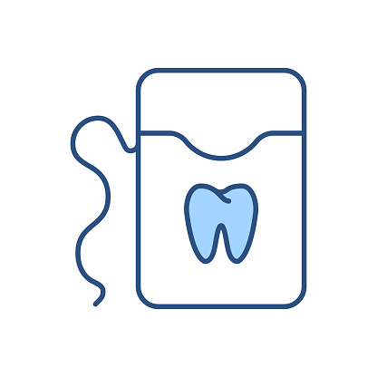 Dental Floss Related Vector Icon. Dental Floss Sign. Isolated on White Background