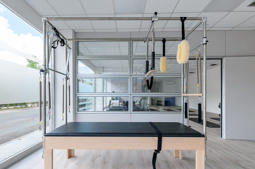 Pilates studio gym with Trapeze Table