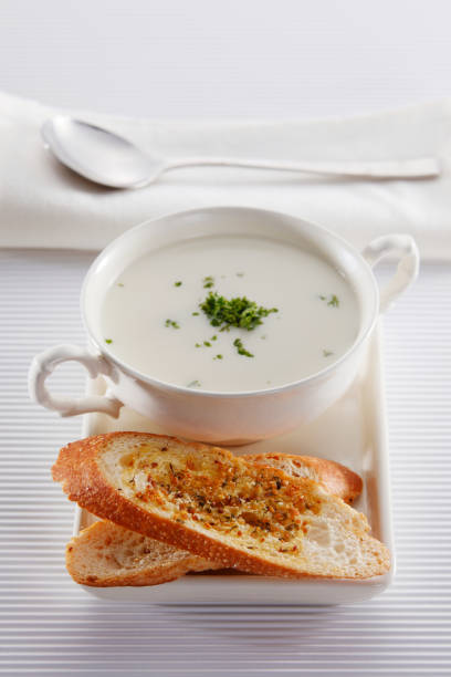 istock garlic bread and mushroom soup 1658629712
