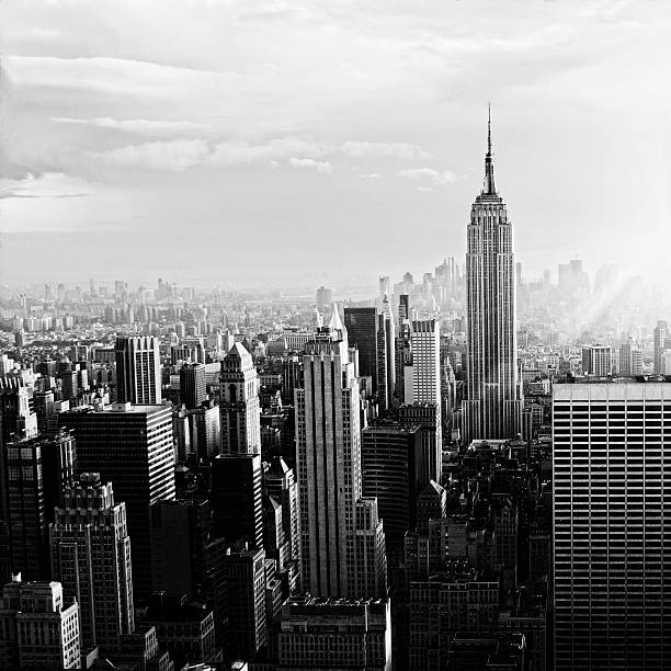 nyc skyline.black e branco - empire state building fotos - fotografias e filmes do acervo