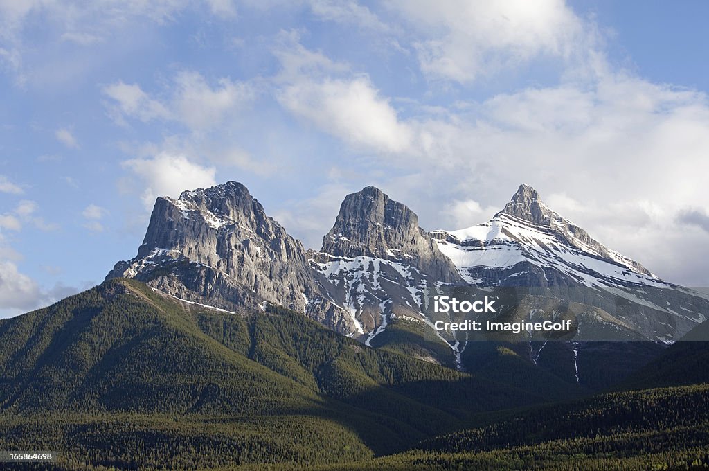 Three Sisters in Canmore - Lizenzfrei Three Sisters-Berge Stock-Foto