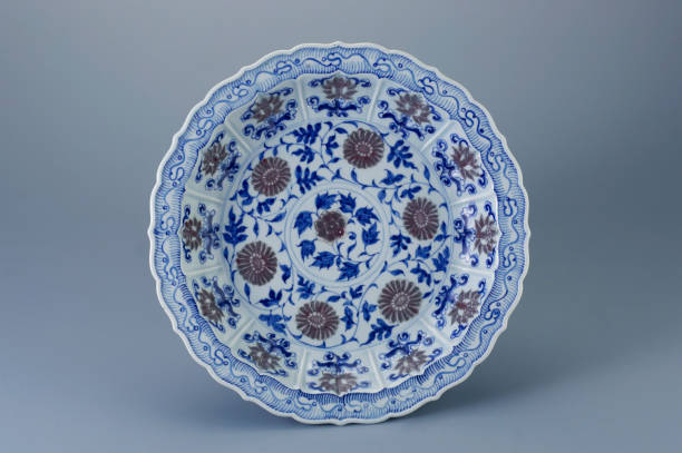 istock Antique blue and white porcelain plate 1658680118