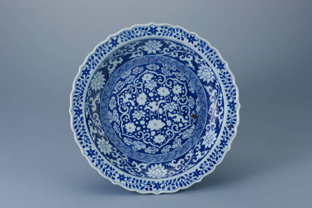 istock Antique blue and white porcelain plate 1658680122