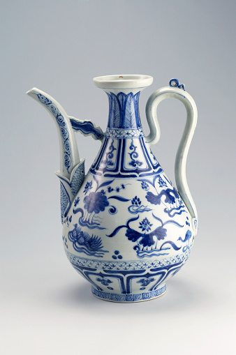 Oriental Tea Pot on the plain background