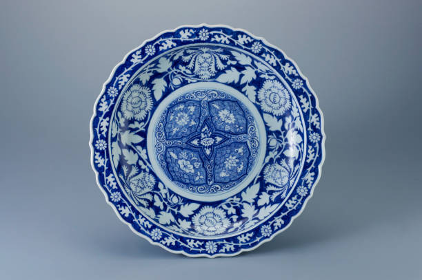 istock Antique blue and white porcelain plate 1658680657