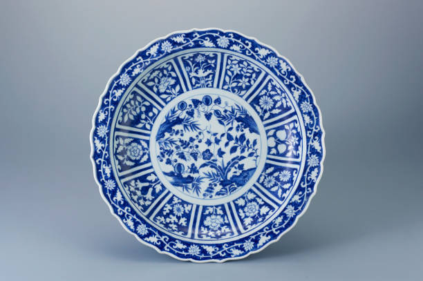 istock Antique blue and white porcelain plate 1658680661