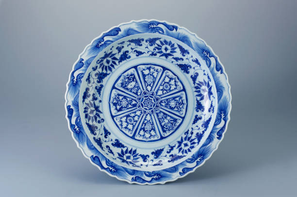 istock Antique blue and white porcelain plate 1658680665