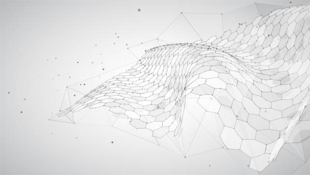 istock abstract vector background with hexagons. landscape of the virtual world. 3d design 1658681180