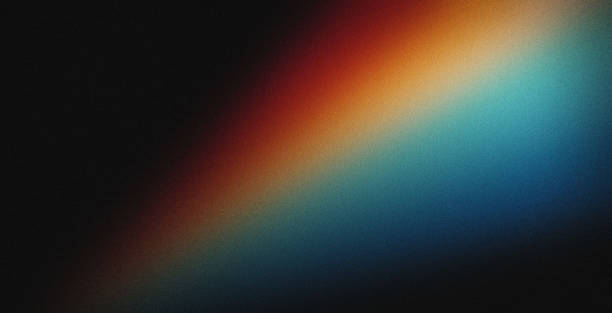 istock Vibrant rainbow, orange blue teal white psychedelic grainy gradient color flow wave on black background, music cover dance party poster design. Retro Colors from the 1970s 1980s, 70s, 80s, 90s style 1658689922