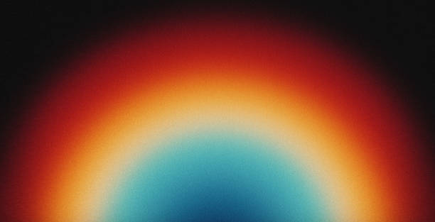 istock Vibrant rainbow, orange blue teal white psychedelic grainy gradient color flow wave on black background, music cover dance party poster design. Retro Colors from the 1970s 1980s, 70s, 80s, 90s style 1658689923