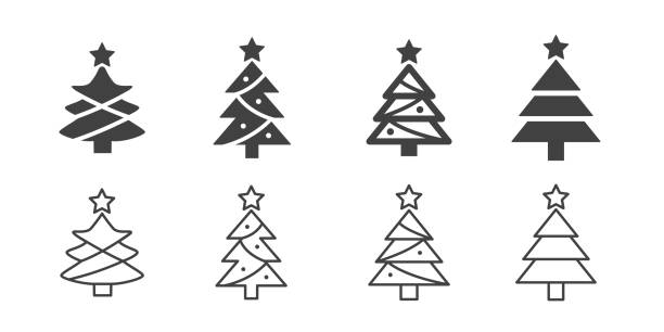 Christmas Tree - Illustration Icons Christmas Tree - Illustration Icons christmas tree stock illustrations