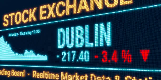 istock Dublin stock market moving down. 1658697201