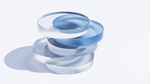 istock Stack of an abstract glass shapes with one unique blue one in the middle 1658734601