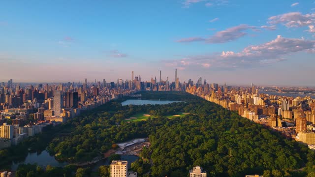Central Park New York City Aerial Day Time Video 4k