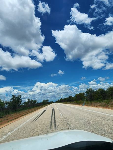 istock Country road with cloudy skys 1658741742