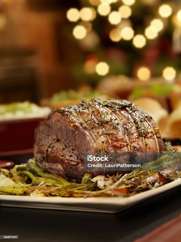 Assado Jantar de Natal de Carne - Royalty-free Jantar - Refeições Foto de stock