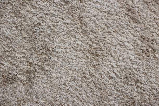 istock Fluffy beige floor carpet background 1658777443