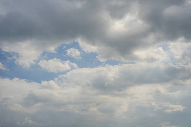 Beautiful blue sky and white fluffy cloud background