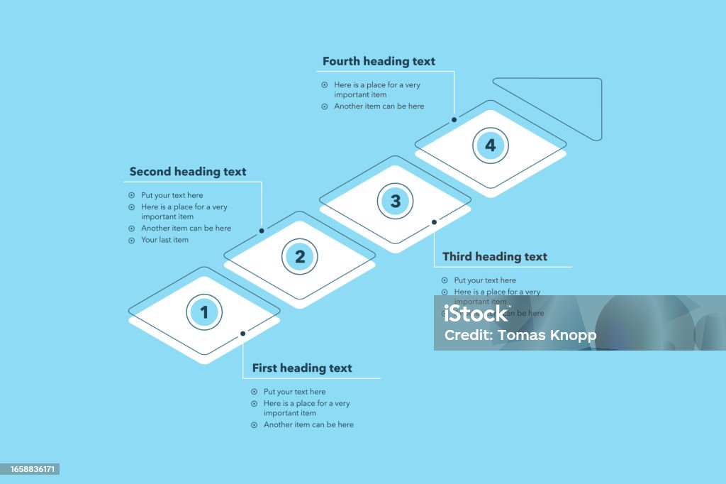 Rectangle Process Flowol Rectangular Process Infographic Template With Four Steps Blue Version ...