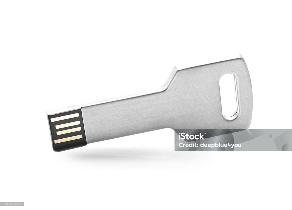 Unidad flash usb formados como una llave sobre fondo blanco - Foto de stock de Llave - Objetos de seguridad libre de derechos