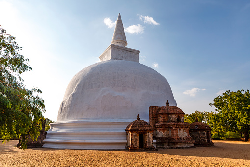 White stupa Kiri Vihara in Polonnaruwa, Sri Lanka, Asia