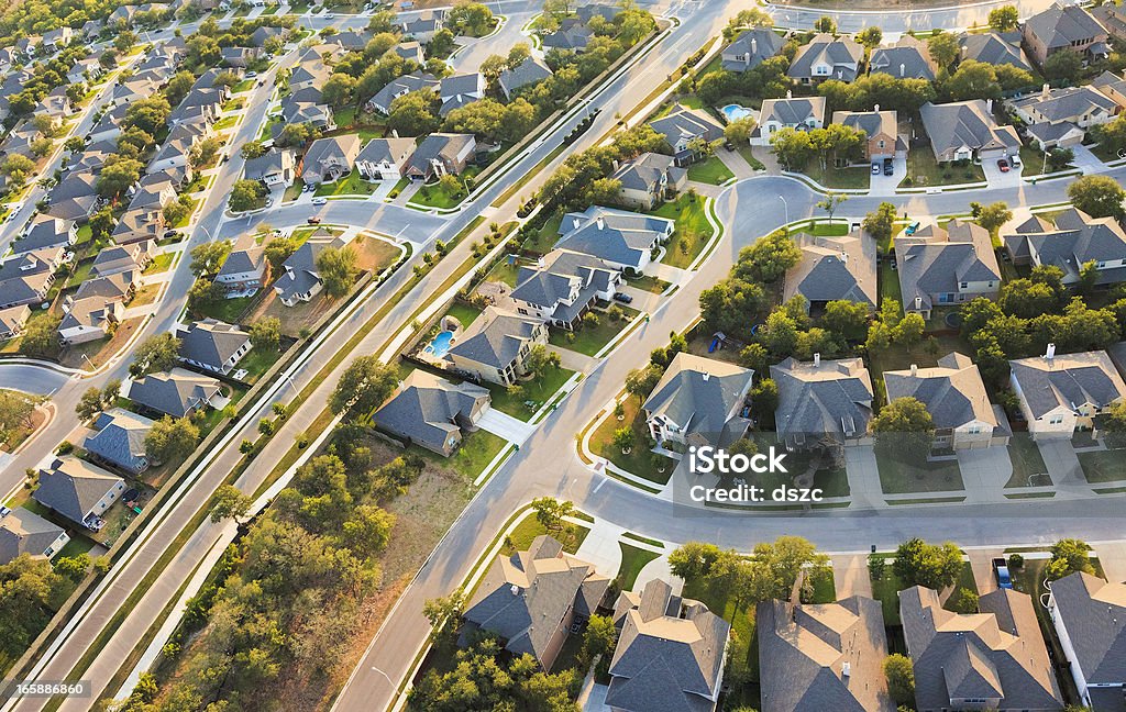 Вид с воздуха на районов - Стоковые фото Техас роялти-фри