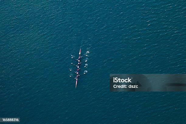Rowing Scull Boat On Colorado River Near Austin Texas Stock Photo - Download Image Now