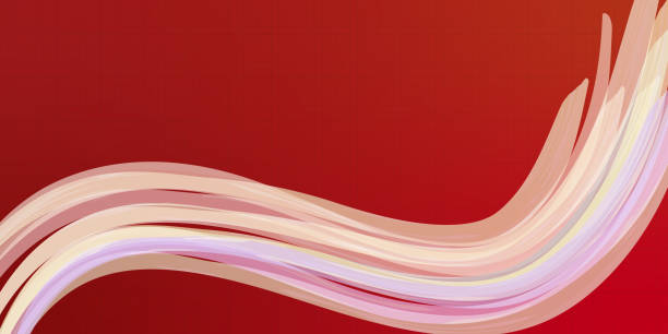 pennello astratto multicolore sul rosso che crea uno sfondo - oil painting fine art painting abstract brush stroke foto e immagini stock