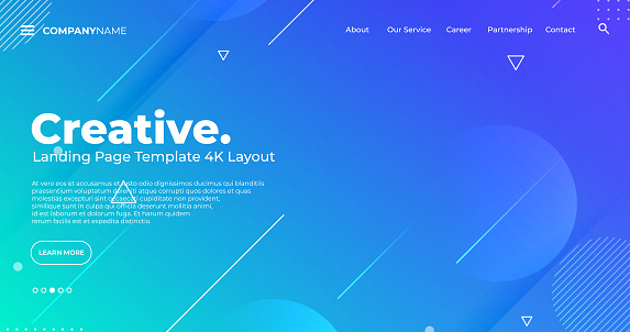 4K Landing Page Template - Abstract dynamic, modern, futuristic, multi colored, simple for website template background