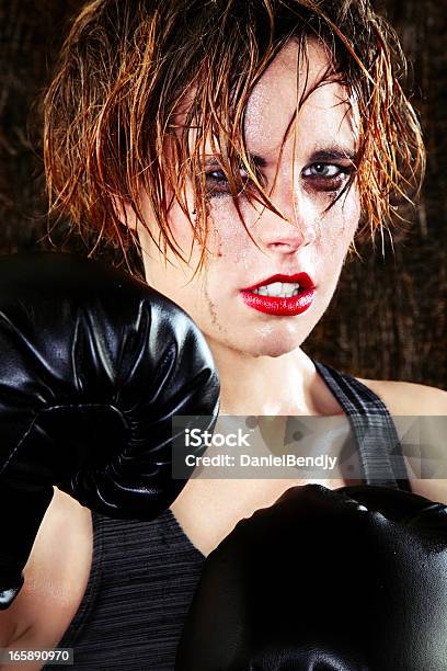 Female Boxer Stock Photo - Download Image Now - Sweat, Adult, Adults Only