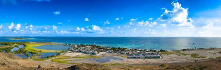 Panoramic high view of Los Roques town - Venezuela