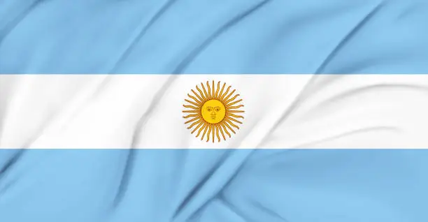 Flag of Argentina Flying in the Air