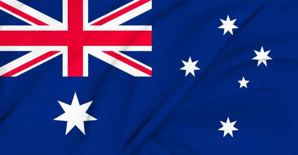 Flag of Australia Flying in the Air