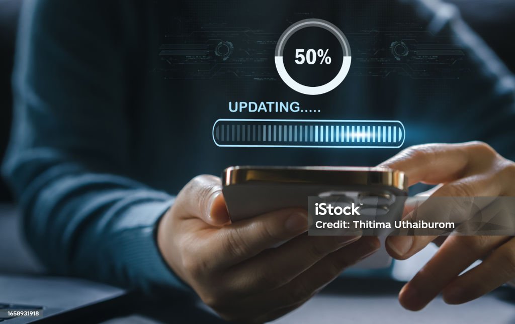 Human Use Phone Update Software Application Technology Transfer Data ...
