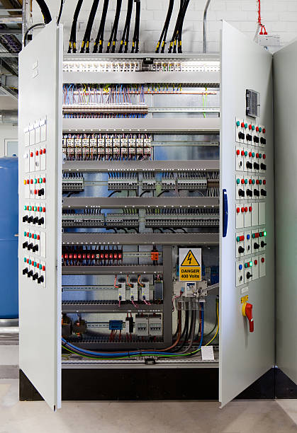 Systems control cabinet stock photo