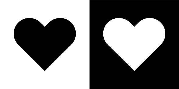 Black heart for design. Different hearts. Love vector illustration.