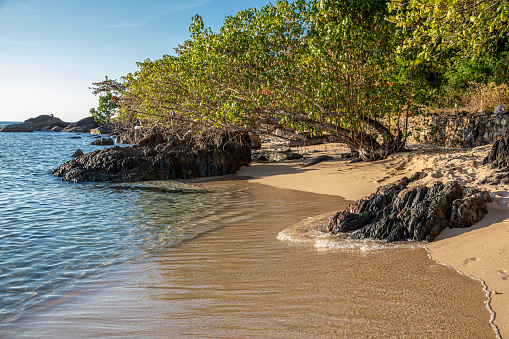 Tropical beautiful coastline, White Sand Beach, Koh Chang Island, Thailand.